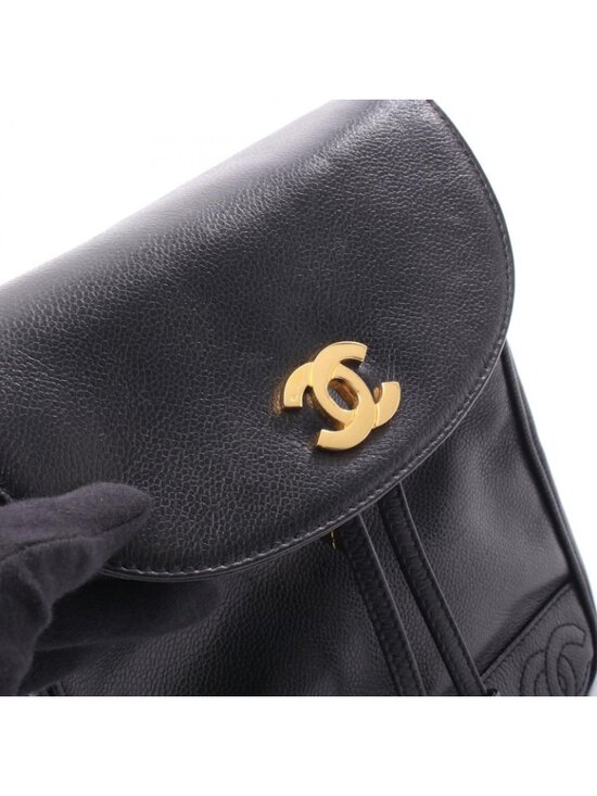 Chanel Backpack Triple CC Logo Black Caviar Leather Coco main image 4